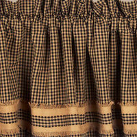 Thumbnail for Black Oat Newbury Gingham Black W/Oat Trim Valance Lined