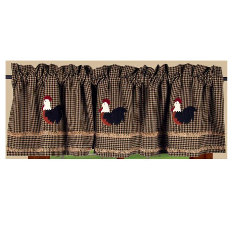 Black - Oat Rise and Shine Rooster Valance - Lined - Interiors by Elizabeth
