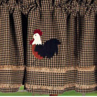 Thumbnail for Black Oat Rise And Shine Rooster Valance Lined
