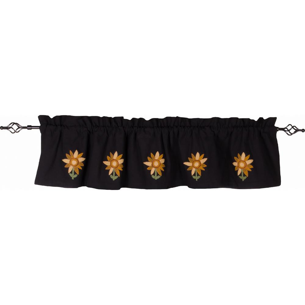 Sunflower Power Valance Black - Lined - Interiors by Elizabeth
