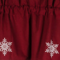 Thumbnail for Snowflake Barn Red Valance Lined