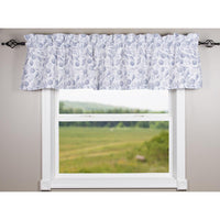 Thumbnail for Shells White-Navy Valance - Lined - Interiors by Elizabeth