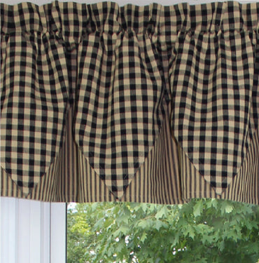 Heritage House Check Black - Nutmeg Valance  - Interiors by Elizabeth