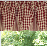 Thumbnail for Heritage House Check Barn Red Barn Red - Nutmeg Valance  - Interiors by Elizabeth