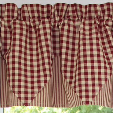 Heritage House Check Barn Red Barn Red - Nutmeg Valance VP100017