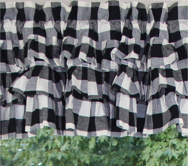 Buffalo Check Black - Buttermilk Valance  - Interiors by Elizabeth