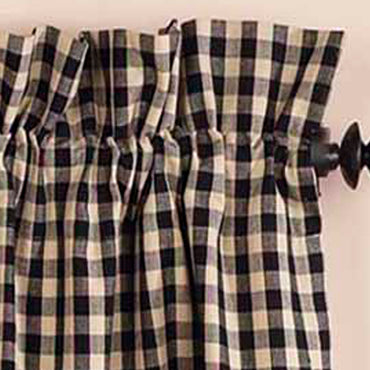 Black Nutmeg Heritage House Check Black Scalloped Valance Lined VS100011