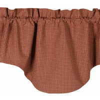 Thumbnail for Newbury Gingham Scalloped Valance Barn Red Oat Lined